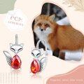 wholesale 925 Sterling Silver Fox Teardrop Crystal Studs: Animal Themed Ear Cuffs for Women & Girls - Adorable Gift Set-0-1