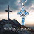 wholesale 925 Sterling Silver Blue Enamel Star of David Celtic Knot Cross Pendant Necklace-0-37
