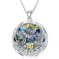 TOUPOP Sterling Silver Topaz Scorpio Zodiac Constellation Pendant Necklace-0-0