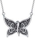 wholesale 925 Sterling Silver Butterfly Necklace Pendant Lucky Charm  for Her Him-0-0