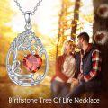 wholesale Sterling Silver Yellow Gold Plated Gemstone Tree of Life Pendant Necklace-0-142