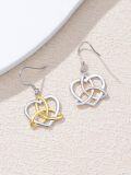wholesale 925 Sterling Silver Heart-Shaped Celtic Knot Drop Earrings - Gifts for Her-0-4