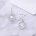 wholesale 925 Sterling Silver Moonstone Evil Eye Drop Earrings - Unique Gift for Her-0-3