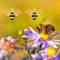 wholesale 925 Sterling Silver Plated Gold Bee Stud Earrings with Black and White Accents-0-5