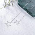 wholesale 925 Sterling Silver Threader Earrings Star Moon Tiny Cube Rhombus Sector Beads Dream Catcher Evil Eye Butterfly Leaf Lightning Bolt Tassel Dangle Drop Chain Charm s for Women-0-2