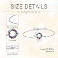 wholesale 925 Sterling Silver Blue Crystal Circle Chain Bracelet for Women s-0-15