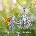 wholesale 925 Sterling Silver Blue Moonstone Butterfly Pendant Necklace-0-2