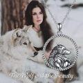 wholesale 925 Sterling Silver Wolf Head Circle Rope Chain Pendant Necklace s for Women-0-5