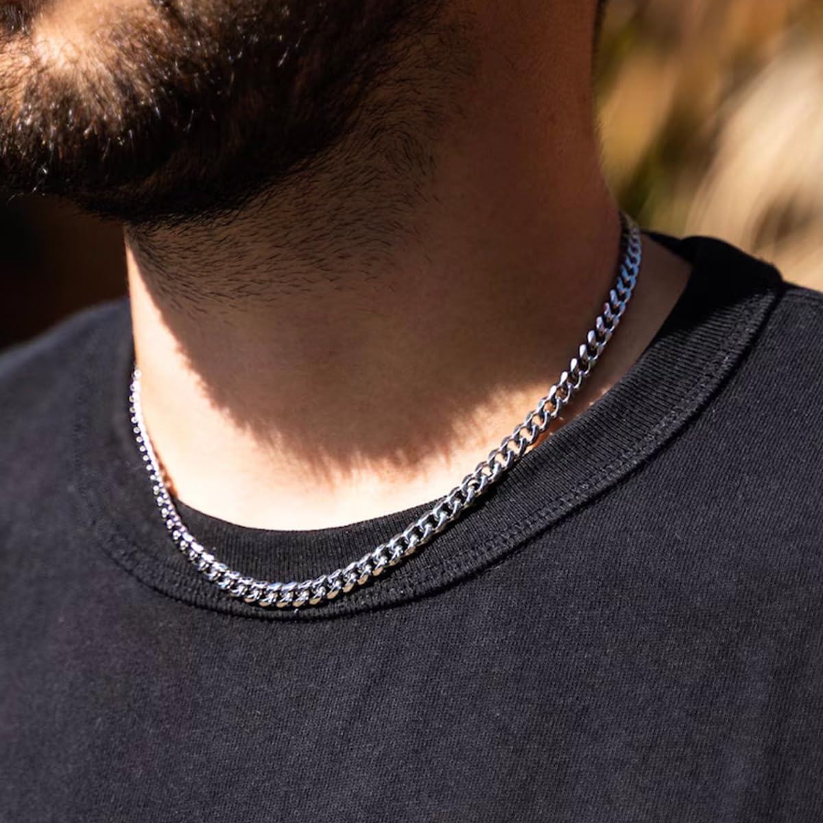 Sterling Silver Cuban Link Chain 3mm 4mm 5mm for Men Women 18 26 -0-5