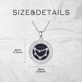 wholesale 925 Sterling Silver Round Zodiac Signs Constellation Pendant Necklaces with Cubic Zirconia Stones for Women and Girls (Aquarius)-0-4