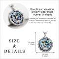 wholesale 925 Sterling Silver Abalone Shell Compass Running Man Charm Necklace Gifts for Women Girlfriends-0-4