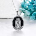 wholesale 925 Sterling Silver Turquoise Virgin of Guadalupe Pendant Necklace Catholic Gifts for Women-0-9