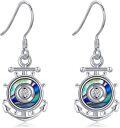 wholesale 925 Sterling Silver Nautical Ship Wheel & Starfish Drop Earrings for Women - Christmas Gifts-0-0