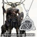 wholesale 925 Sterling Silver Triquetra Viking Amulet Protection Pendant Necklace-0-5