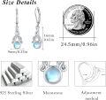 wholesale 925 Sterling Silver Round Blue Moonstone Celtic Knot Leverback Earrings-0-4