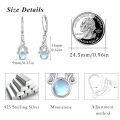 wholesale 925 Sterling Silver Blue Moonstone Drop Earrings White Gold Plated Vintage Swirl For Women-0-4