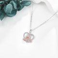 wholesale 925 Sterling Silver Celtic Knot Heart Pendant Necklace with Cubic Zirconia for Women Girls  45cm Chain Length-0-2