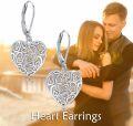 wholesale 925 Sterling Silver Filigree Heart Drop Leverback Earrings for Women Mother's Day Gift-0-1