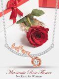wholesale 925 Sterling Silver Plated Rose Gold  Moissanite Cubic Zirconia Pendant Necklaces for Women - Mother's Day Gifts-0-1