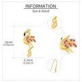 wholesale 14k Gold Flamingo Drop Earrings With Pink Crystal Wings For Women-0-3
