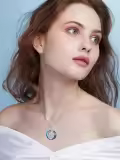 TOUPOP White Gold Plated 925 Sterling Silver Crystal Angel Number Necklace-0-3