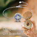 wholesale 925 Sterling Silver Blue Abalone Shell Celtic Knot Compass Cremation Urn Memorial Ashes Jewelry Bracelet Pendant with Funnel and Screwdriver Set for Women Girls 3 Diameter-0-1