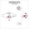 wholesale 925 Sterling Silver Cardinal Couple Bracelet With Red Gems-0-4
