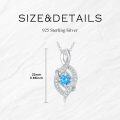 wholesale 925 Sterling Silver Blue Topaz Infinity Birthstone Necklace for Women 18 +2-0-2