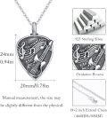 wholesale 925 Sterling Silver Guitar Urn Pendant Necklace with Musical Notes and Words Remember Me & When words fail Music speaks Keepsake Jewelry for Ashes of Loved One-0-4