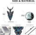 wholesale 925 Sterling Silver Viking Arrowhead Pendant with Mosaic Stone - Nordic Style Necklaces for Men & Women-0-3