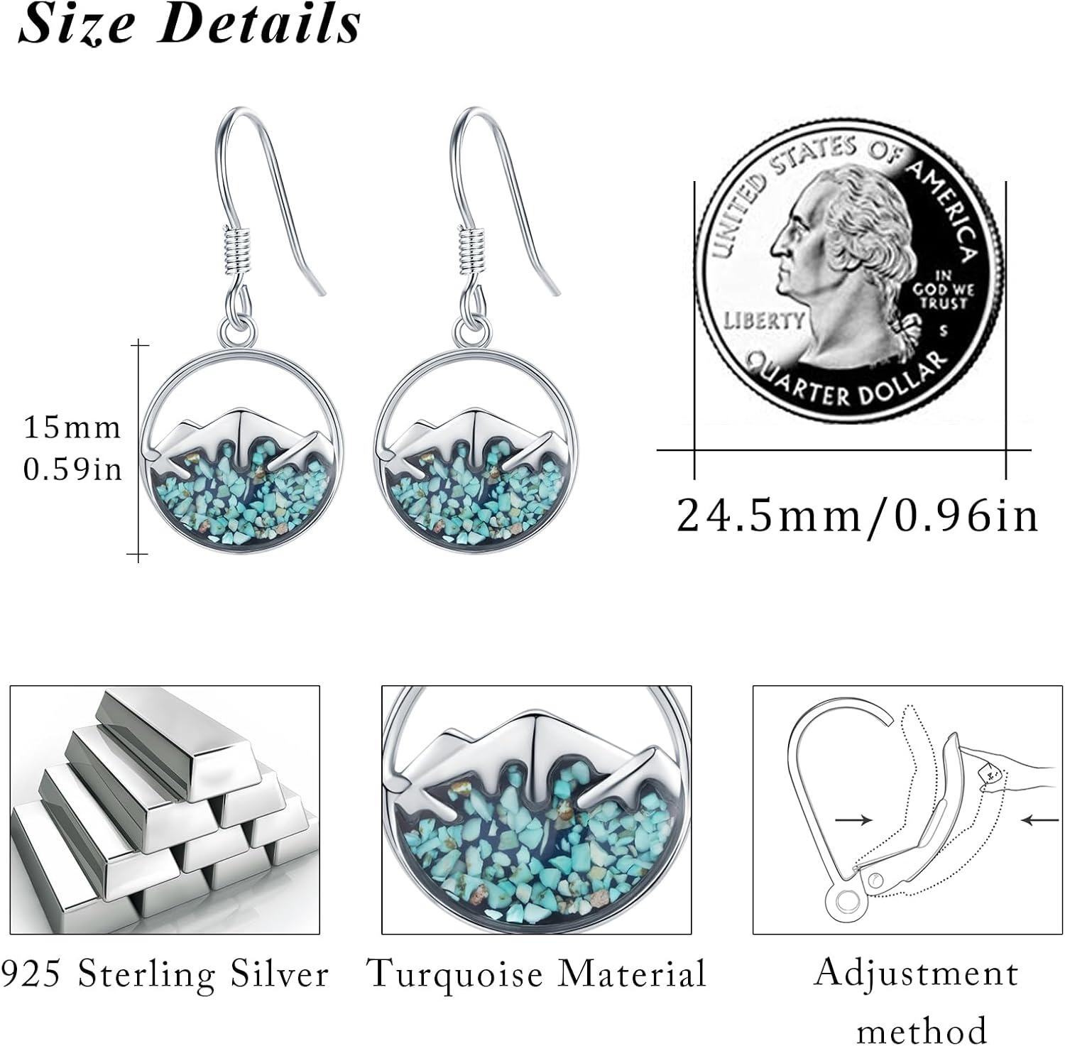 Sterling Silver Abalone Mountain Earrings for Women Nature Dangle Jewelry Gifts-0-5
