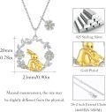 wholesale 925 Sterling Silver Gold Plated Bunny Pendant Necklace with Flowers and Leaves - Easter s for Women-0-4