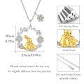 wholesale 925 Sterling Silver Gold Plated Bunny Pendant Necklace with Flowers and Leaves - Easter s for Women-0-4