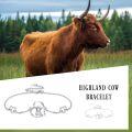wholesale 925 Sterling Silver Highland Cow Bracelet for Women Girls Animal s-0-4