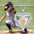 wholesale 925 Sterling Silver Softball Pendant Necklace - 1.02x1.37 Inch Sports Jewelry Gift-0-4
