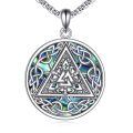 wholesale 925 Sterling Silver Celtic Knot Triangle Pendant Norse Jewelry Necklace -0-0