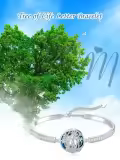 TOUPOP Sterling Silver Blue Crystal M Letter Bangle Bracelet-0-2