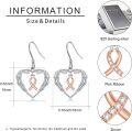 wholesale 925 Sterling Silver Heart-Shaped Angel Wing & Pink Ribbon Drop Earrings with Hypoallergenic Hooks-0-2