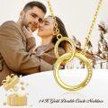 TOUPOP 14K Gold Diamond Women's Interlocking Circle Pendant Necklace-0-4