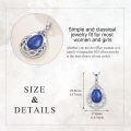 wholesale 925 Sterling Silver Celtic Knot Larimar Teardrop Pendant Necklace for Women-0-5