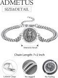 wholesale 925 Sterling Silver Saint Michael Protect Us Charm Bracelet with 3+2 Extender Chain for Men Women -0-1