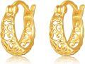wholesale 14K Yellow Gold Infinity Twist Filigree Huggie Hoop Earrings for Women-0-0