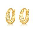 wholesale 14K Yellow Gold Infinity Twist Filigree Huggie Hoop Earrings for Women-0-0