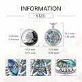 wholesale 925 Sterling Silver Abalone Shell Pentagram Compass Pendant Necklace  for Women-0-3
