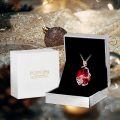 wholesale 925 Sterling Silver Mom Pendant Necklace Platinum Rose Gold Plated Teardrop Red Crystal Jewelry-0-4