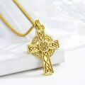 wholesale Gold 925 Sterling Silver Celtic Knot Cross Pendant Necklace  Norse Viking Jewelry for Men Women 24 Chain-0-1