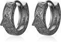 wholesale 925 Sterling Silver Metal Stone Celtic Hoop Earrings for Men-0-0