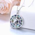 wholesale 925 Sterling Silver Yin Yang Pendant With Rainbow Mother Of Pearl And Cubic Zirconia-0-2