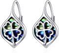wholesale 925 Sterling Silver Abalone Shell Celtic Trinity Knot Leverback Earrings Triquetra Tree of Life s for Women Girls-0-0