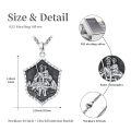wholesale 925 Sterling Silver Shield Pendant With Saint Christopher Figure-0-3